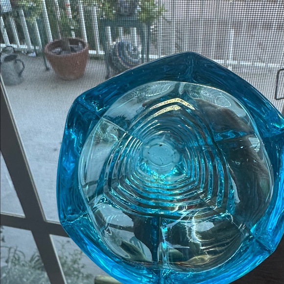 Vintage Blue Glass Vase - Picture 8 of 10